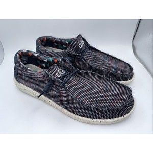 Hey Dude Men's Wally Sox BLUE/ORANGE Shoes Comfortable Lightweight Slip On US 12